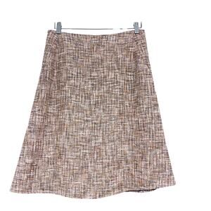 Piazza Sempione Skirt Women EUR 42 US‎ 6 Tan Weave Linen Fit Flare Career